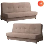 Mebel Elite I&scaron;skleidžiama sofa-lova ARUBA, 2 vnt., 188 cm, ruda