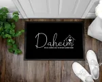 Om3&reg; Juokingas durų kilimėlis su užra&scaron;u "daheim - Welch Zauber liegt in diesem kleinen Wort" - Durų kilimėlis - Neslystantis ir skalbiamas - 60 x 40 cm