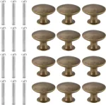Coptiner, 12 vnt., vintažinės spintelių rankenėlės, 30 mm stalčių rankenėlės, baldų rankenėlės, stalčių rankenos, antikvarinės žalvario virtuvės rankenos, apvalios baldų durų rankenėlės komodai