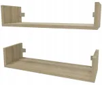 Pakabinamų lentynų komplektas Marand, 60x13,8 cm, 2 vnt., rudas