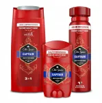 Old Spice Captain rinkinys: Xxl du&scaron;o želė + dezodorantas pie&scaron;tukas 50ml + pur&scaron;kiamas dezodorantas 150ml