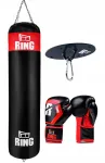Ring Sport Bokso rinkinys: mai&scaron;as 160x40cm 50kg, pir&scaron;tinės, ovalus tvirtinimas, dydis 10 Oz