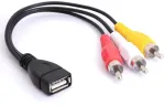 Usb į 3 Rca Kabelis, Vaizdo Av Adapteris Tv, Pc, Dvd (20cm)
