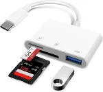 Usb c sd kortelių skaitytuvas, sd kortelių skaitytuvas usb c sd kortelių skaitytuvas su dvigubu lizdu sd/tf, plug and play, sd kortelių skaitytuvo adapteris, sd kortelių skaitytuvo fotografijos atminties kortelių adapteris, skirtas sdxc, sdhc, sd, mi ...