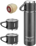 Nerūdijančio plieno termosas, termosas, termo puodelis, 500 ml, be Bpa, idealus kar&scaron;tiems ir &scaron;altiems gėrimams, puikiai tinka darbui, mokyklai ir kelionėms. Rinkinyje yra 3 puodeliai ir atsarginis dangtelis