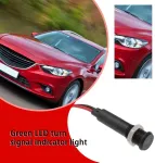 Vgol 8mm led įspėjamoji lemputė prietaisų skydeliui 12v-36v led indikatorius su laidu, tinkamas automobiliams, valtims, sunkvežimiams ir furgonams (žalias posūkio signalas)