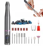 Kompakti&scaron;ka nagų freza manikiūrui pedikiūrui mini pen 12w pilka
