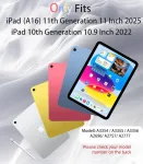Klaviatūra Jksml Klaviatūros dėklas, skirtas Ipad (a16) 11 colių 2025 ir Ipad 10 kartos 10.9 colių 2022, Bluetooth Qwertz klaviatūros dėklas su pie&scaron;tuko laikikliu, mink&scaron;tas Tpu galinis dėklas, automatinis miego/pabudimo režimas, rožinis