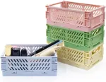 4Living 4 x sulankstomos mini dėžutės ant stalo, plastikinė dėžutė, sudedami krep&scaron;eliai, pastelinės dėžutės daiktams laikyti miegamajame, biure, vonioje, tualeto reikmenims, kosmetikai