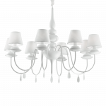 Pakabinamas &scaron;viestuvas Ideal Lux Suspended lamp with 8 lights BLANCHE, E14, baltas