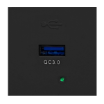 Orno NOEN USBQ, 45x45mm modulinis prievadas su 3A / 5V greito įkrovimo USB įkrovikliu; 2A / 9V; 1,5A / 12V, juoda