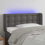 Galvūgalis su LED, pilkos spalvos, 93x16x78/88cm, dirbtinė oda