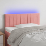 Galvūgalis su LED, rožinės spalvos, 80x5x78/88cm, aksomas
