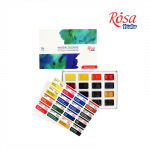 Akvarelinių dažų rinkinys kubeliais ROSA Studio 16 sp