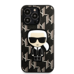 Apple iPhone 13 Pro Karl Lagerfeld dėklas Monogram Ikonik Patch juodos spalvos