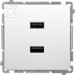 Kontakt-Simon Simon bazinis įkroviklis 2 x USB (modulis), 2.1 A, 5V DC, 230V, BMC2USB.01 / 11 / B