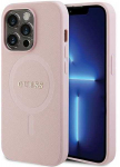 Apple iPhone 14 Pro Guess dėklas Saffiano MagSafe (GUHMP14LPSAHMCP) rožinės spalvos