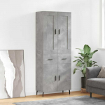 Komoda, betono pilkos spalvos, 69,5x34x180cm, apdirbta mediena