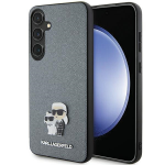 Samsung Galaxy S24 Karl Lagerfeld dėklas Saffiano Karl & Choupette Metal Pin (KLHCS24SPSAKCMPG) pilkos spalvos