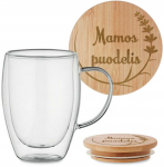 Dvigubo stiklo puodelis "Mamos puodelis" 350ml