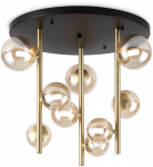 Lubinis &scaron;viestuvas Pavir&scaron;inis &scaron;viestuvas PERLAGE, G9, juodos/žalvario/gintaro sp.