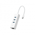 TP-LINK | USB 3.0 C tipo į gigabito Ethernet tinklo adapteris su 3 prievadų USB 3.0 A tipo &scaron;akotuvu | UE330C