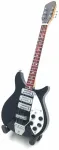 Indominiguitars Kolekcinė mini medinė gitara 15 cm, J. Lennon stilius, tapyta ranka