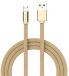 V-tac 1m mikro USB laidas, auksinės spalvos, laido tipas- medvilninis audinys