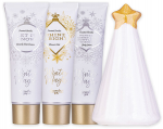 Kūno priežiūros dovanų rinkinys Accentra Winter Magic (60 ml du&scaron;o gelis, 60 ml kūno losjonas, 60 ml rankų ir nagų kremas, 100 g vonios bomba)