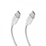 SBS TECABLETISSUETCC2G kabelis 2 x USB-C 2m 60W su maitinimo tiekimu - pilkos spalvos