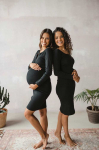 Nė&scaron;čiųjų ir žindymo suknelė su briaunuota Tummy milk & love juoda, XL, XL dydis