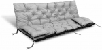 Aio Factory Sodo pagalvėlė 180x60x50 cm + 2 pagalvėlės sūpynėms, atsparios vandeniui, &scaron;viesiai pilkos