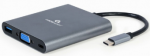 Gembird USB Type-C 6-in-1 multi-port Adapteris + Card Reader Kosminė pilka