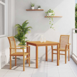 Valgomasis krėslas 2 pcs Ruda 62 x 55 x 94 cm Kieto teka medžio