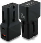 Laidinis įkroviklis TUMI Travel Adapteris 25W USB-C / USB-A juodo spalvos