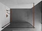 Walk-in du&scaron;o sienelė Mexen Kioto, Rose Gold/Juodas border, 50 x 200 cm