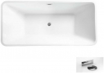 Vonia Besco Evita Glam Graphite, 160 x 80 cm, su chrome sifonu