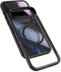 &bdquo;Epico Hero Pro Mag+Case&ldquo; dėklas, skirtas &bdquo;iPhone Air&ldquo;, suderinamas su &bdquo;Qi2&ldquo; ir &bdquo;MagSafe&ldquo;, juodas, permatomas