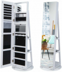 Bonideco Select Pastatomas veidrodis-papuo&scaron;alų spintelė 54,5x161cm., baltos/juodos spalvos