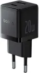 Baseus Palm 20W USB-C USB-A sieninis įkroviklis &ndash; juodas