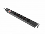 Lanberg Rack maitinimo lizdas PDU 19 colių 1u 16A 5x230V 2m juodas C14