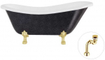 Vonia Besco Otylia Glam 160, Graphite+Gold, su sifonu Klik-klak Gold