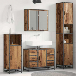 Vonios baldų rinkinys 3 pcs Sena mediena 80 x 33 x 60 cm