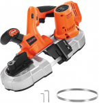 Ne&scaron;iojamas juostinis pjūklas, 65 mm gylis, 360W belaidis metalo ir medienos pjūklas, kompakti&scaron;kas portabandas plienui, aliuminiui, PVC, su kintamu greičiu ir LED &scaron;viesa