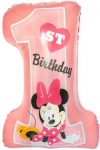 Disney Minnie rožinis pirmojo gimtadienio folijos balionas 71 cm