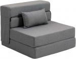 Fotelis Aosom Grindų sofa, konvertuojamas čiužinys, 210x80x15 cm, pilka, putos