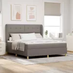 Kiemas lova su galvūgalio Taupe 200 x 180 cm audinys