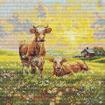 Andriana Siuvinėjimo kryželiu rinkinys &bdquo;Pievoje&ldquo; 18,5x20 cm SANN-39