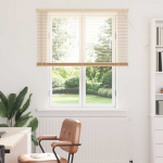 Venecijos žaliuzės &Scaron;viesiai ruda su ra&scaron;tu 150 x 120 cm PVC