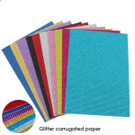 Gofruotas brokatinis popierius Glitter color mix A4, 270 gsm